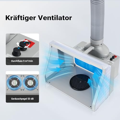 Airbrush-Absauganlage Wiltec mit 9 m³/min Absaugleistung