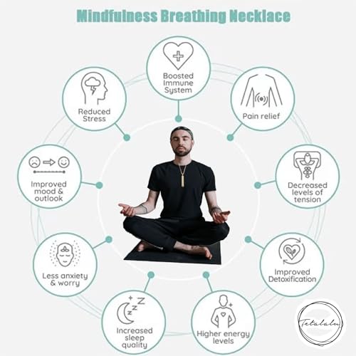 Anxiety Necklace-Breathing Necklace for Meditation,Mindfulness Tool for Breathwork, Meditation, Relaxing,Calm and Stress Reduction,Stress Relief Necklace,Stress Relief Gift for Men and Women - Image 5