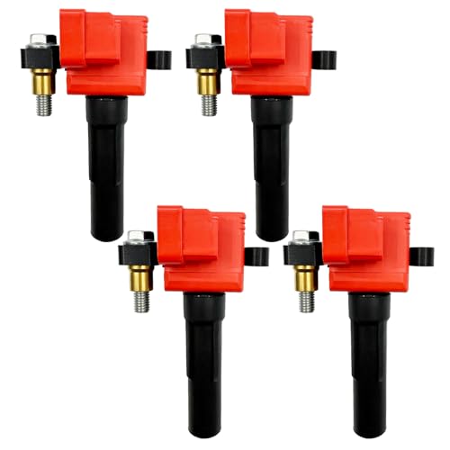 GP POWER Performance Ignition Coil Packs Set Of 4 Compatible With SUBARU IMPREZA SAAB 9-2X 2.0T EJ20 2003 2004 2005 Replacement For UF528 UF565 22433-AA551 22433-AA451 22433-AA550 boot length 77mm