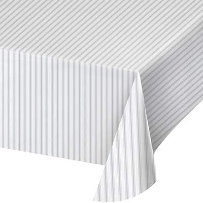 Club Pack Galvanized Trend Finish Printed Plastic Tablecover 54in x 102in, Box of 6