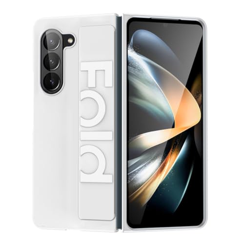For Samsung Galaxy Z Fold 5 5G Case Silicone Grip Cover Handle Protector Cover For Galaxy Z Fold4 Fold3 Back,White,For Z Fold 4