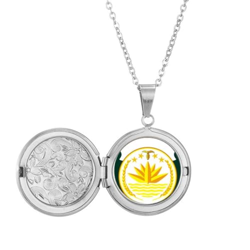 Collier emblème du Bangladesh, médaillon de prestige aux finitions or