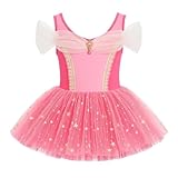 Mecceos Ballet Tutu for Girls Ballerina Costume Girls' Aurora Princess Ballet Tutu Dress (4-5T,P077-Hot Pink)