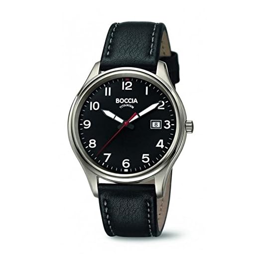 Boccia Analog kvarts klocka för män med läderarmband 3587–05