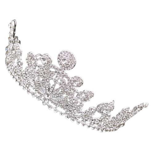 Couronne mariage baroque argentée et diadème élégant pour mariée par lot de 3 pièces VICASKY