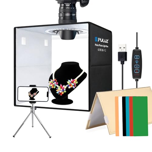 PULUZ 30 cm Fotobox faltbares tragbares Foto-Lichtzelt für Produktanzeige, kleines Fotostudio, Zelt-Box mit 6 farbigen Hintergründen für SLR-Kameras, Didigtalkameras, Handyaufnahmen