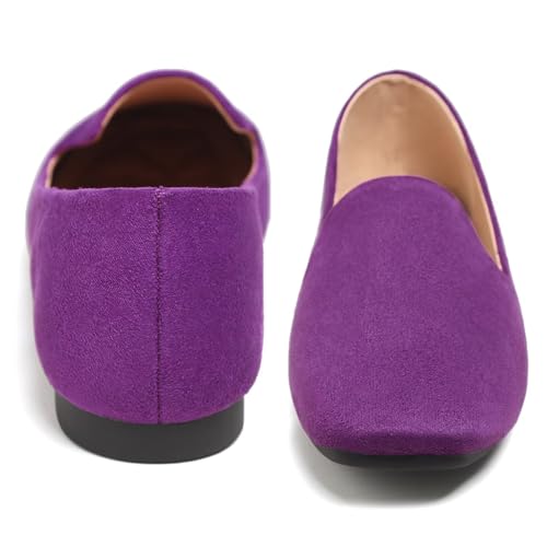 Image of Dear Time Women's Closed Toe Flats Shoes Comfortable Office Slip-on Casual Loafer Flats