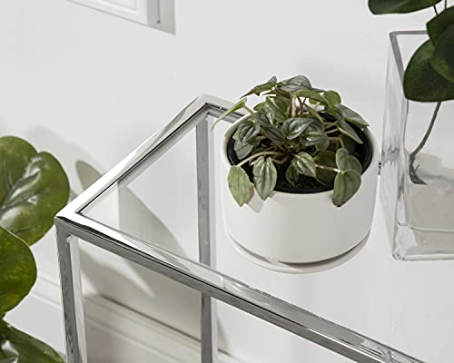 Kate and Laurel Jaspur Modern Slim End Table, 16 x 8 x 24, Silver, Decorative Glam Side Table for Use as Narrow Bedroom Nightstand or Living Room Accent by Kate and Laurel - Image 2