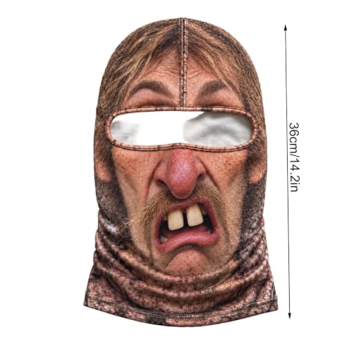 Funny Old Man Ski Mask Balaclava, Realistic Full Face Cover for Men Women - image 8