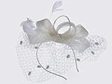 DYGM Elegante Feder Fascinator Frauen Große Stirnband Fedora Hüte Hochzeit Braut Frauen Party Hut Weibliche Feste Kirche Hut Fedoras (Color : Ivory, Size : Taille Unique)