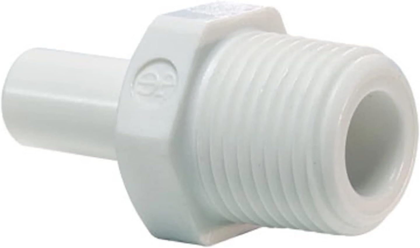 IPW Industries Inc-John Guest - Polypropylene Stem Adapter Fitting 3/8" OD / 1/4" NPT/Single - PP051222W