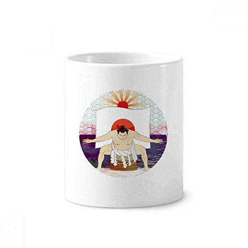 Porte-brosse à dents japonais Mont Fuji pot à crayons Ukiyo-e Sumo tasse céramique blanche 350ml