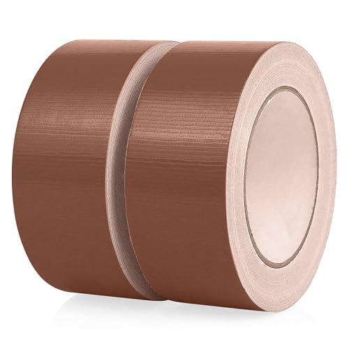 Image of T.R.U. Set of 2 Brown Durable Duct Tape Rolls, 11 Mil Thickness, 2 Inches by 30 Yards, High Strength, Flexible, No Residue, Water-Resistant and Tearable by Hand, Versatile for Indoor and Outdoor Use