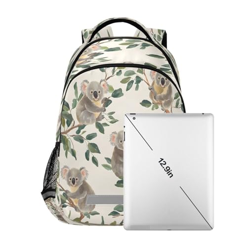 School Backpack Koala Leaves Lightweight Waterproof Travel Laptop Backpack Kids School Bags for Boys Girls Teens 11.6 X 4.9 X 16.7inch 7