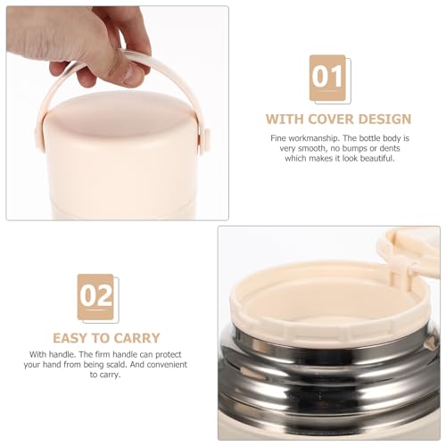 Recipiente para alimentos de 850 ml de acero inoxidable con doble capa beige 5