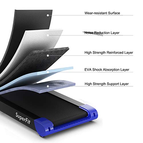 Gymax Folding Treadmill, 2.25Hp Electric Motorized Running Walking Machine With Led Touch Screen, Portable Cardio Workout Treadmill For Home Gym Office (Navy) #TOP7