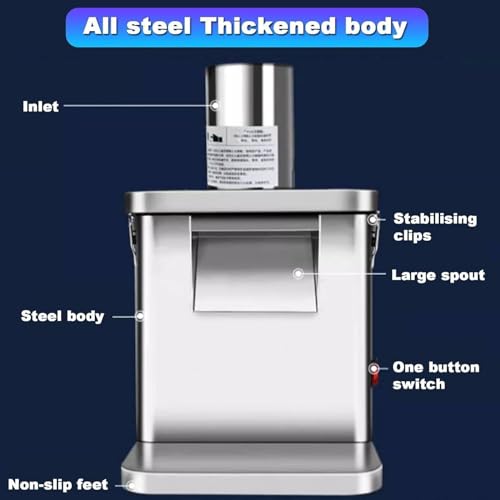 FLNOZAMZ Elektrischer Gemüse-Obst-Zerkleinerer, Gemüse-Schredder, Schneidemaschine, kommt mit 5 Würfelmesser-Netzen und 1 Schneidemesser-Scheibe. Elektrische Würfelmaschine