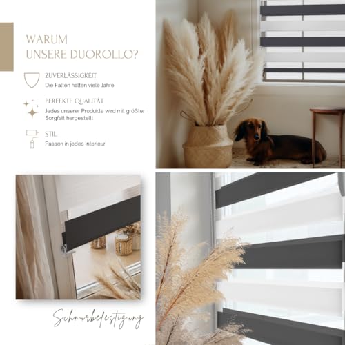 Home-Vision Premium DuoRollo Klemmfix ohne Bohren Zebra B80 x H220cm – Ansicht 3