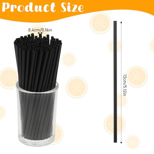 200 pitillos plásticos negros 5.1 pulgadas para bebidas miniatura 2