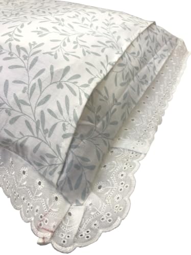 Image of VHC 100% Cotton Lace Pillow Cover /Case Set (Pack of 2)-Maroon (OliveGreen)
