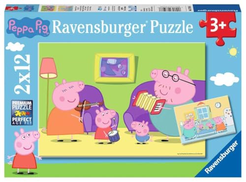 Puzzle 2 x 12 pièces : Peppa Pig : A la maison Ravensburger France - vue 5