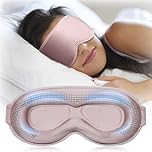 Weighted Blackout Sleep Mask for Women, Silk-Feel 3D Contoured Eyemask for Sleeping, Lash-Friendly Deep Eye Cups, Adjustable Strap, Travel Essentials for Women, Night Shift, Flight & Day Sleep, Pink