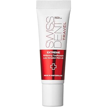 SWISSDENT Extreme Teeth Cream, 10 ml Travel Size Whitening Toothpaste, Specially Helps with Discolouration from Red Wine, Cof