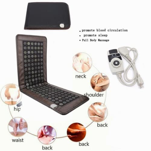 TTONSUE Infrared Natural Jade and Tourmaline Heating Pad,Stone Heating mat Tourmaline Natural Jade Negative Ions Infrared Pad Massager for Back