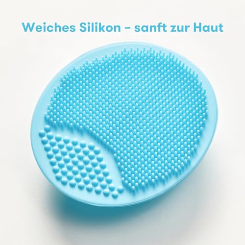 Frida Baby DermaFrida Silikon-Badebürste für Babys & Kleinkinder | Sanfte Pflege bei Milchschorf & Ekzemen | Mit Massagefunktion, Saugnapf & aus 100 % hygienischem Silikon | Schnelltrocknend