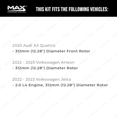 Image of Max Advanced Brakes StyleMAX+ Front Brake Kit | Fits 2022-2023 VW Jetta | Brake & Rotor Kit for Daily Performance | Cross-Drilled Rotors & Ceramic Brake Pads