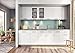 Onyx | Cocina Completa Modular + Lineal L 260cm 8 Piezas | Juego de Muebles armarios de Cocina | Acabado Mate | Asas de Metal
