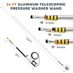 SAGEWOLF 24 FT Gutter Cleaning Tools Aluminum Pressure Washer Telescoping Wand with Brush Head - Image 2