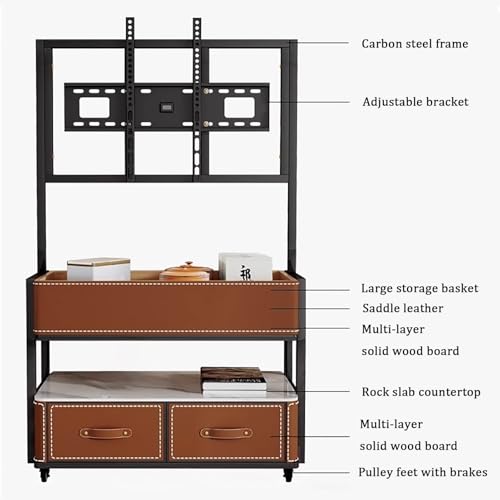 Soporte móvil para TV de 50-90 pulgadas con ruedas y dos cajones miniatura 7