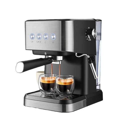 Lwxjjer Espresso Coffee Machine, 1050W Manual Coffee Machine with 1.5L Water Tank, Milk Frother, 30-45s Fast Heating, 20 Bar Semi-Automatic Coffee Machine for Home, Office