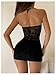 Milumia Women's Strapless Cut Out Mesh Sheer Tube Dress Sexy See Through Club Bodycon Mini Dresses Rave Concert Black