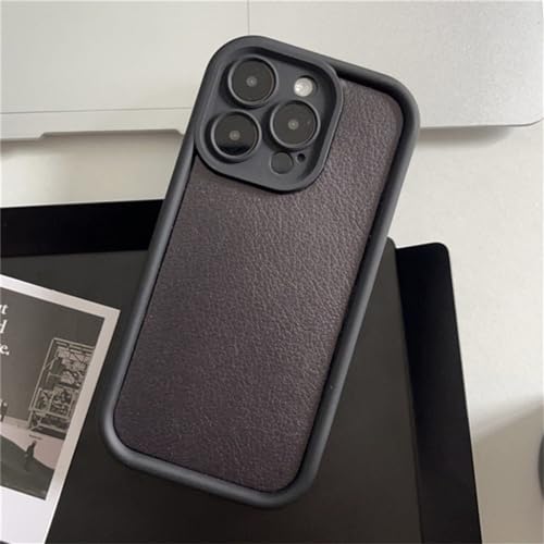 Étui en cuir iPhone 12 ENILSA luxe mat antichoc protection élégante