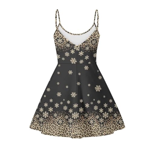 Image of Women's Spaghetti Strap Dress Summer Casual Swing Sundress Girls Beachwear Swing Mini Dress