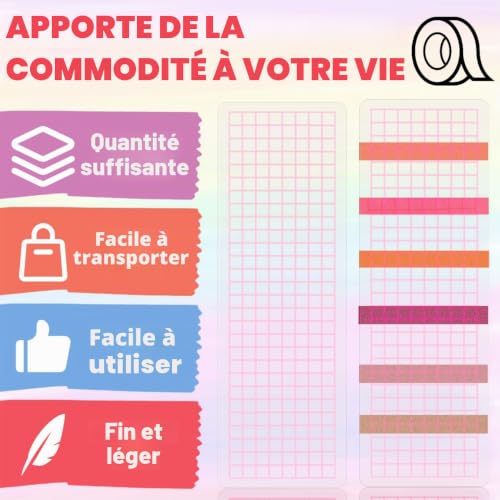 Homoyoyo 45 Pièces Washi Tape Storage Boards Planches Sub Packing Plastique avec Coins Arrondis pour Bureau et Scrapbooking Design et Portable Assortiment Vert Bleu Rose – vue 7
