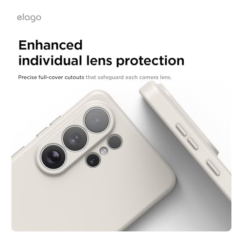 Image of elago Magnetic Silicone Case Compatible with Samsung Galaxy S26 Ultra Case, Compatible with MagSafe Accessories, Protective Cover, Shockproof, Slim, Anti-Scratch Soft Microfiber Lining (Stone)