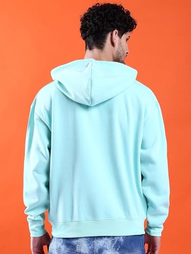 Image of The Indian Garage Co Men Regular Fit Solid Overhead Hooded Sweatshirt