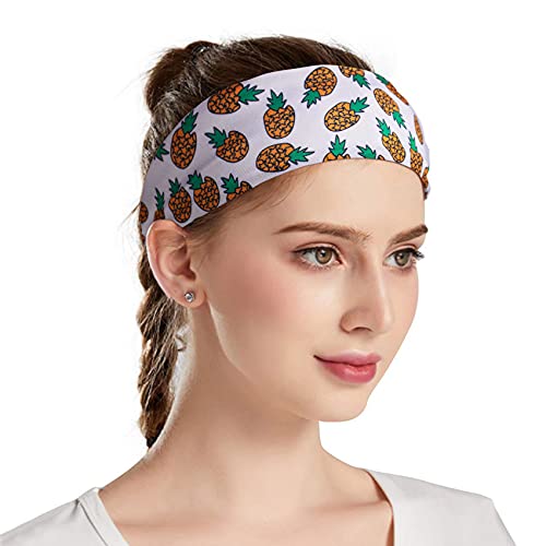 LParkin Ananas Banane Wassermelone Lustige Stirnbänder für Erwachsene - Breite Stirnbänder - Geschenk für Frau - Erwachsene Stirnband - Stirnband Frauen - Haarreif - Beste Stirnbänder (Ananas)