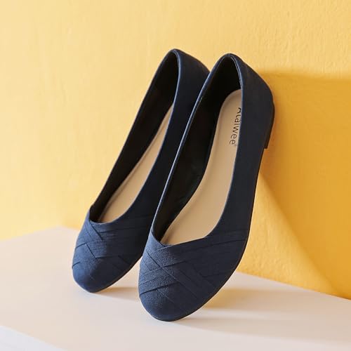 Image of Ataiwee Women's Wide Width Flats Shoes - Casual Comfortable Round Toe Plus Size Ballet Shoes.