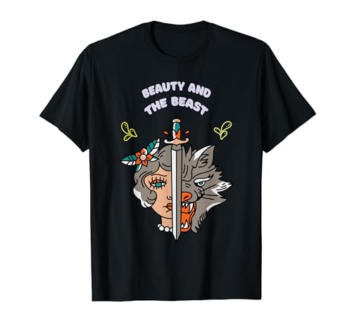 Regalo divertido de la Bella y la Bestia con diseño de La Bella y la Bestia Camiseta