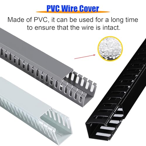 2 Pcs Self Adhesive Ethernet Cable Raceway, Heavy Duty Open Slot Wire Duct for Network/PC/TVs, 1 M Long Large Capacity Under Desk Cord Organizer(2 Pack White,H 20mm(7/9 in) W 20mm(7/9 in)) miniatura 3