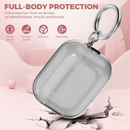 Image of OTOPO for Airpods Pro 3 Case Clear with Cleaning Kit 2025, Soft TPU Transparent Apple AirPods Pro 3rd Generation Protective Cover Skin Women Men for iPod Pro3 Case -Clear Black