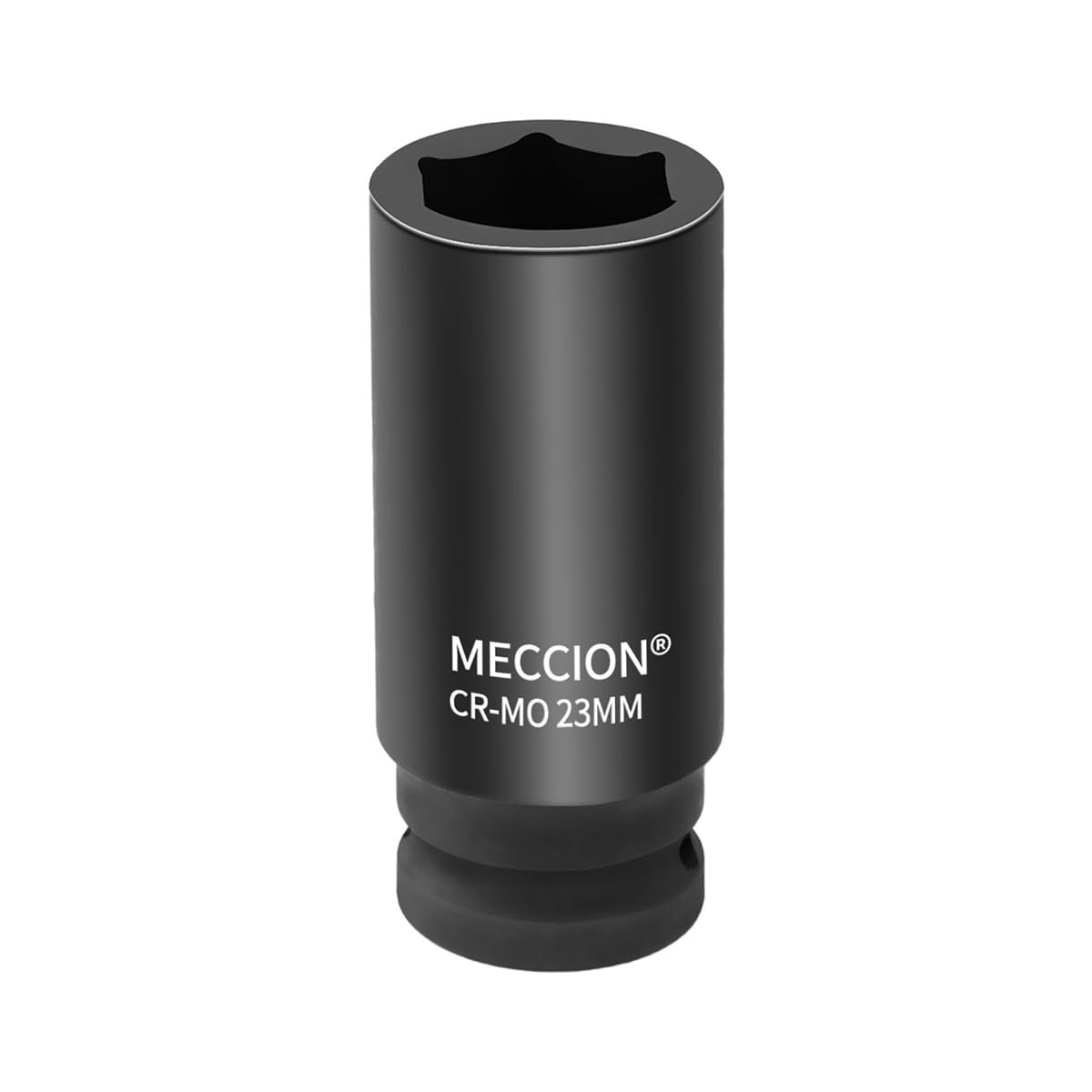 Meccion 1/2 Inch Drive Impact Socket 23mm Heavy Duty Cr-Mo 6 Point Deep Socket, 78mm Length
