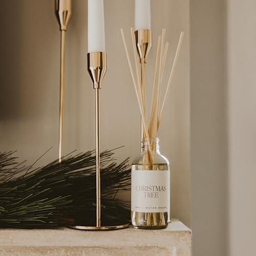 Image of Sweet Water Decor Christmas Tree Reed Diffuser Set - Spruce, Pine Needles, Cedar, and Moss Scented Diffusers - Scent Diffusers for Home, Long Lasting Fragrance, Made in the USA