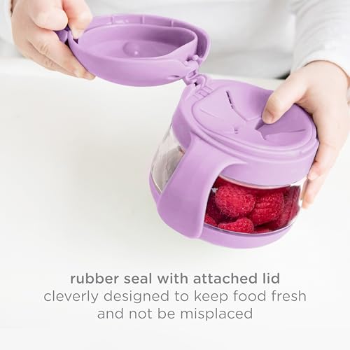 Image of Ubbi Tweat Snack Container for Kids & Toddlers, Purple & Sugar Snap Green