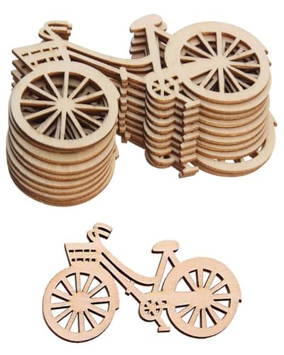 QLEUIFT 10 pcs madera para bicicleta adornos de bicicleta rebanadas de madera para manualidades, decoración de adornoDecoraciones para fiestas, decoraciones temáticas de bicicletas