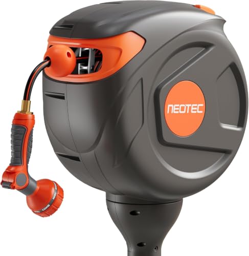 82-ft-12-Inch-Retractable-Garden-Hose-Reel-Ground-Mounted-Freestanding 82 ft 1/2 Inch Retractable Garden Hose Reel Ground-Mounted Freestanding - Image 1